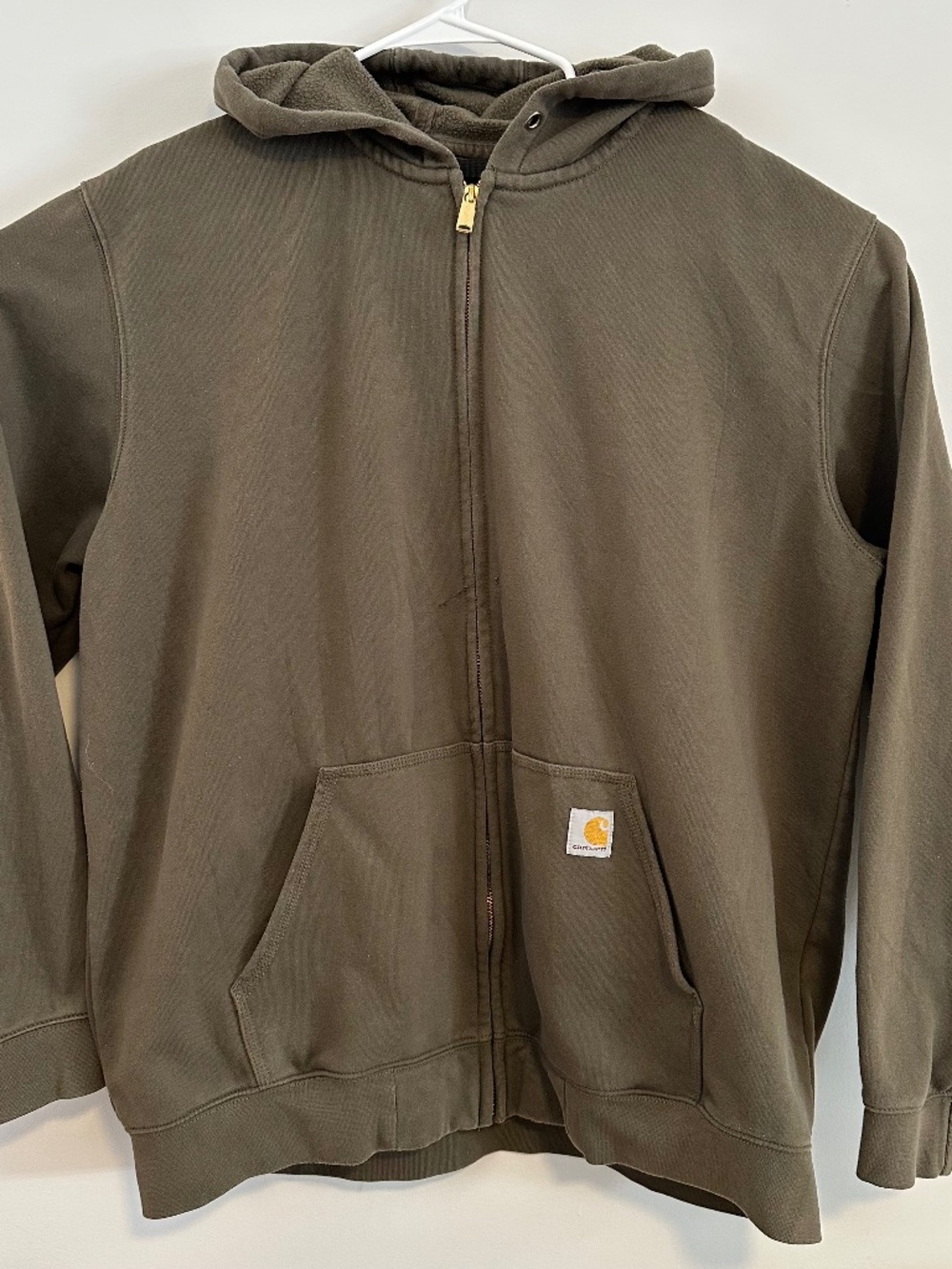 Carhartt Hoodie Sweatshirt Mens XL Olive Green Loose Fit Long Sleeve